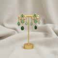 Tasha Green and Gold Dangle Earrings