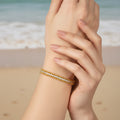 Nina Gold Beads + CZ Multi-strand Waterproof Bracelet