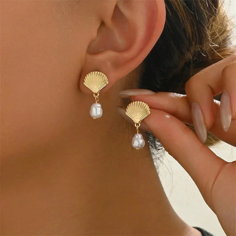 Gold Sealife Earrings