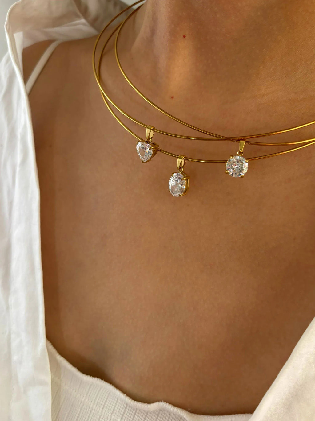 Status Crystal Collar Necklace