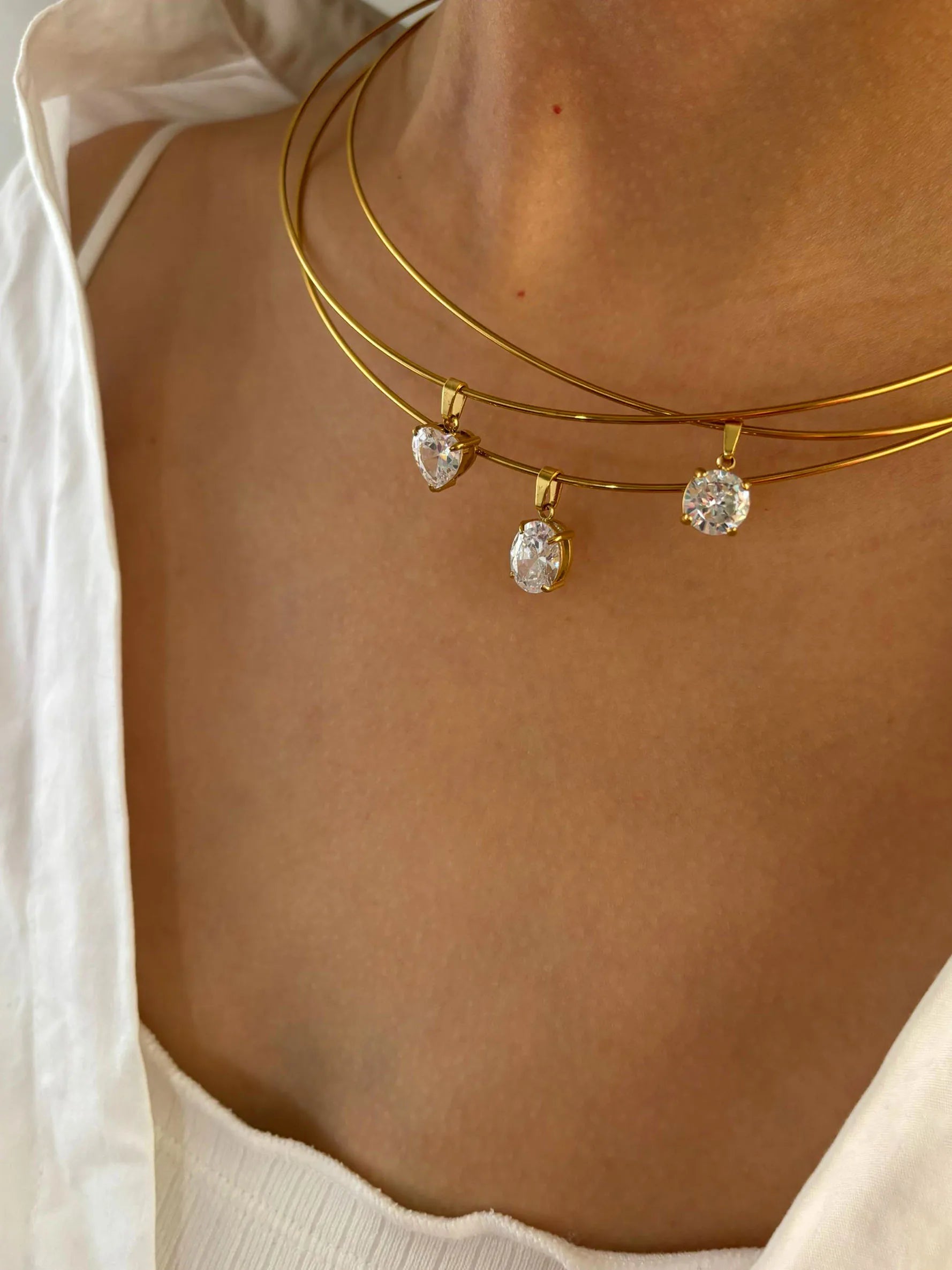 Status Crystal Collar Necklace