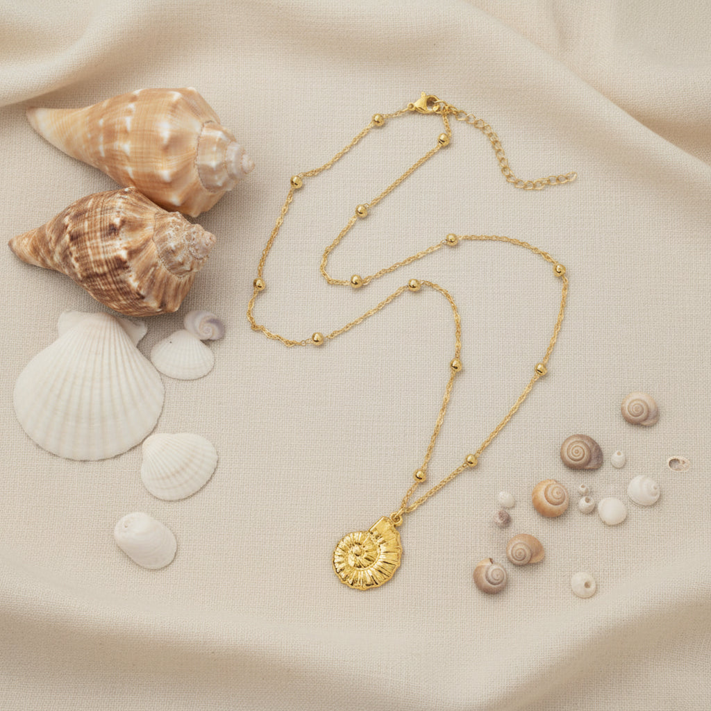 Gold Shell Pendant Necklace