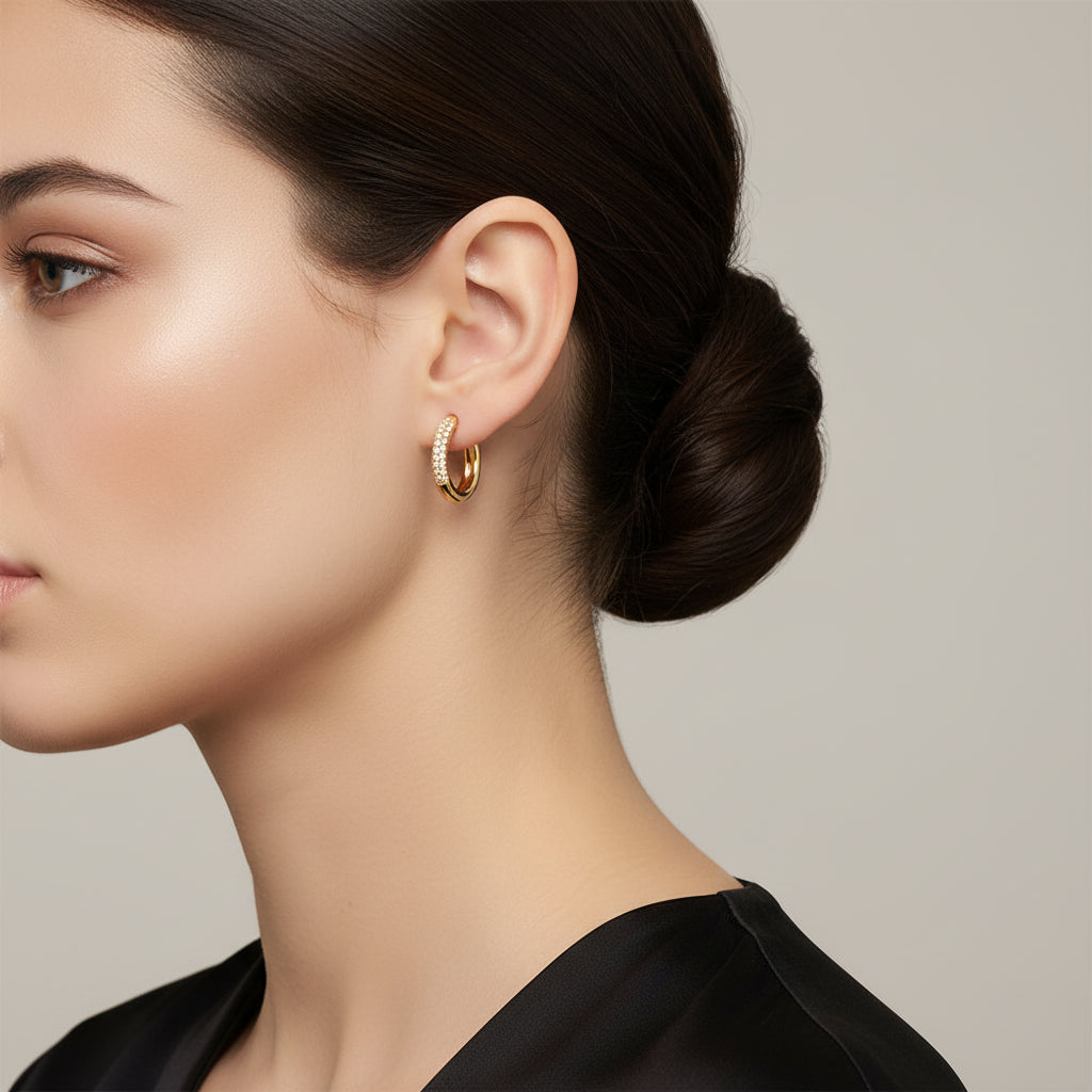 Kasey Hoops With Mini CZ