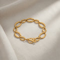 Gold Oval Chain Stackable Bracelets