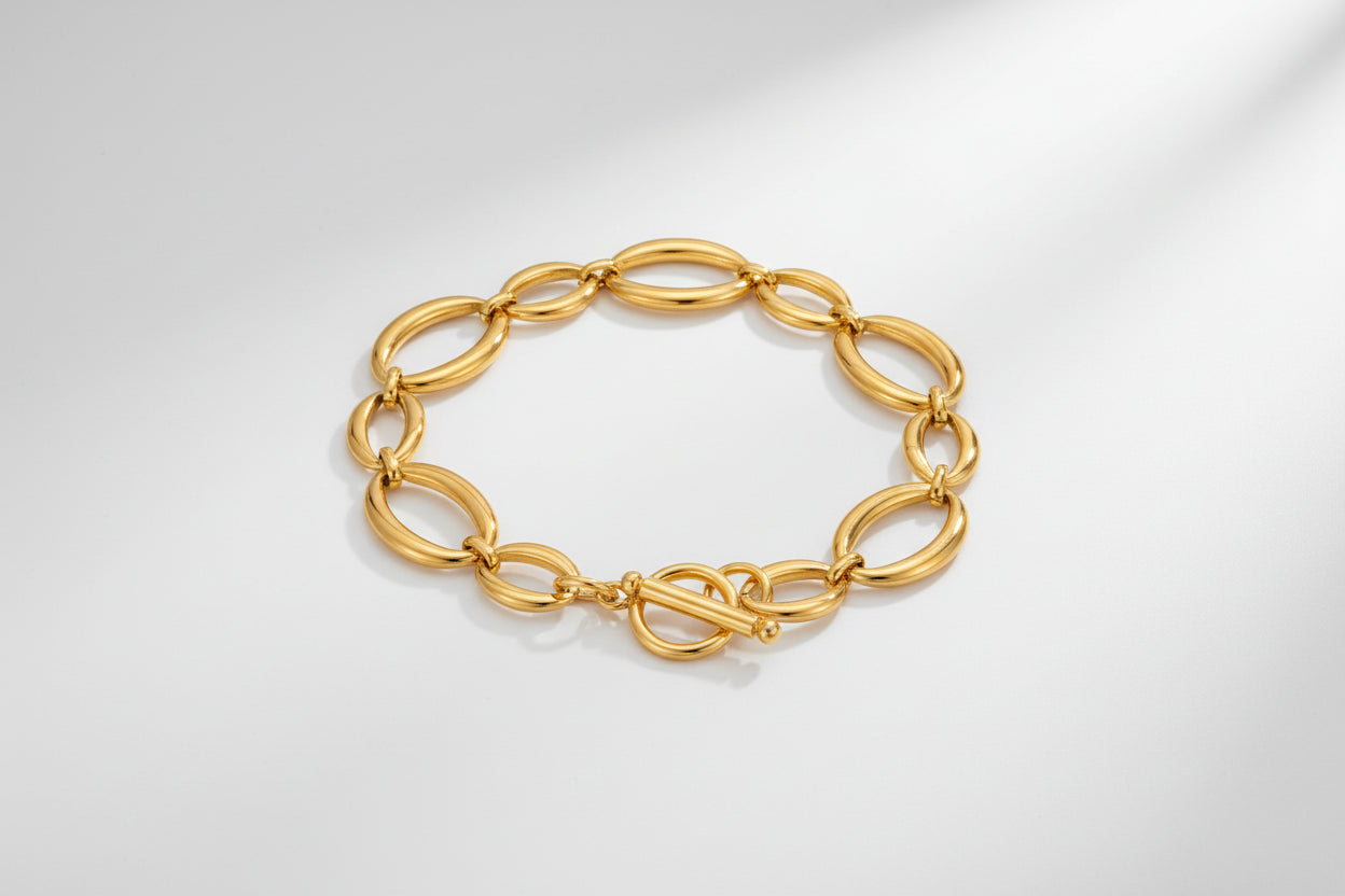 Gold Chain Stackable Bracelets