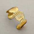 Gold Scallop Shell Cuff Bracelet