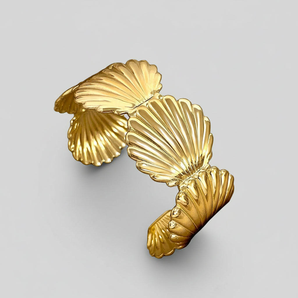 Gold Shell Cuff Bracelet