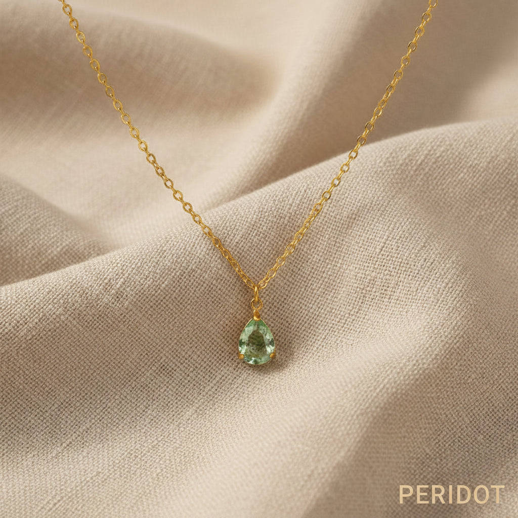 Bethann Teardrop CZ Birthstone Waterproof Necklace