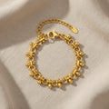 Gold Fleur-de-lis Chain Stackable Bracelets
