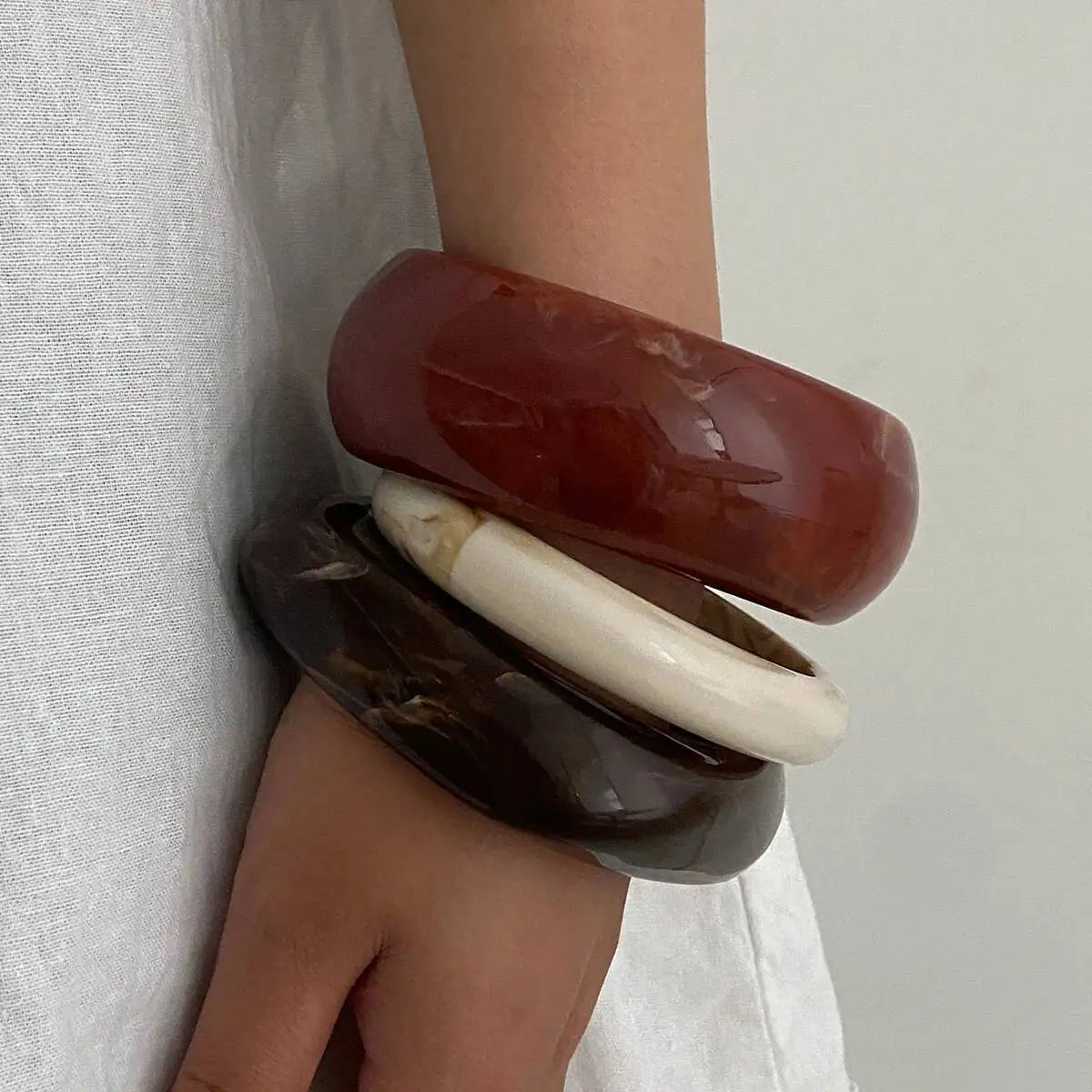 Stackable Statement Resin Bracelets