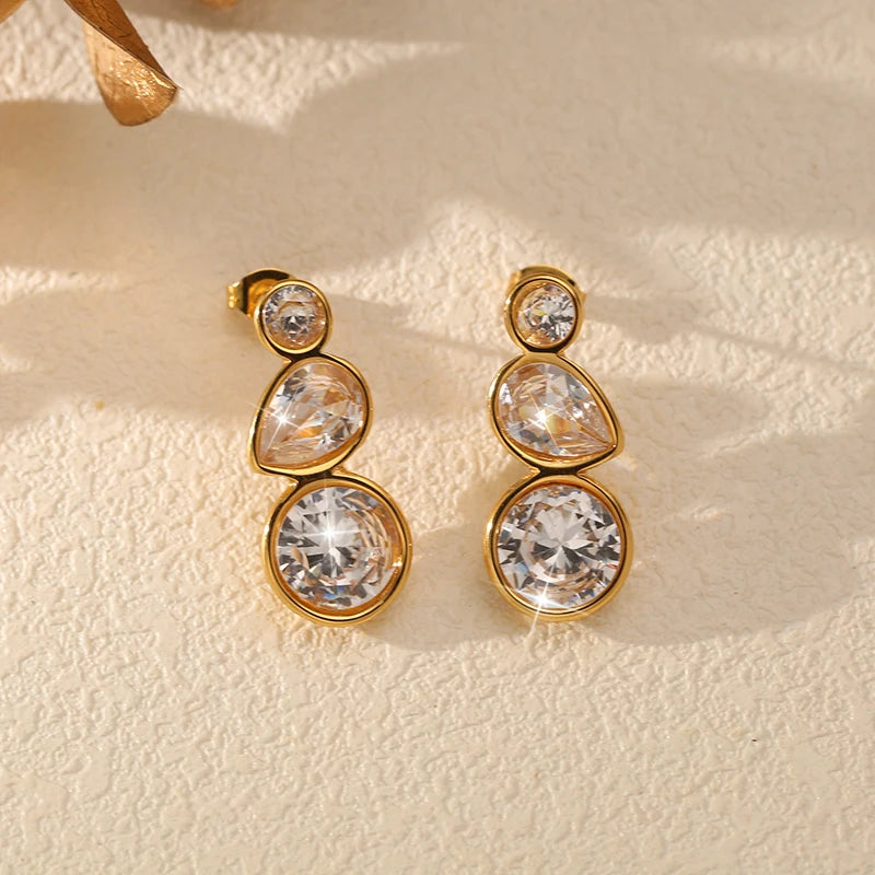 Gloria CZ Dangle Waterproof Earrings