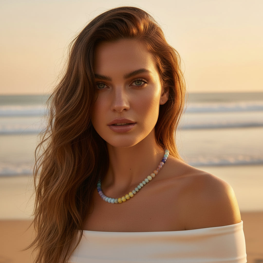 Multi Color Boho Bead Necklace