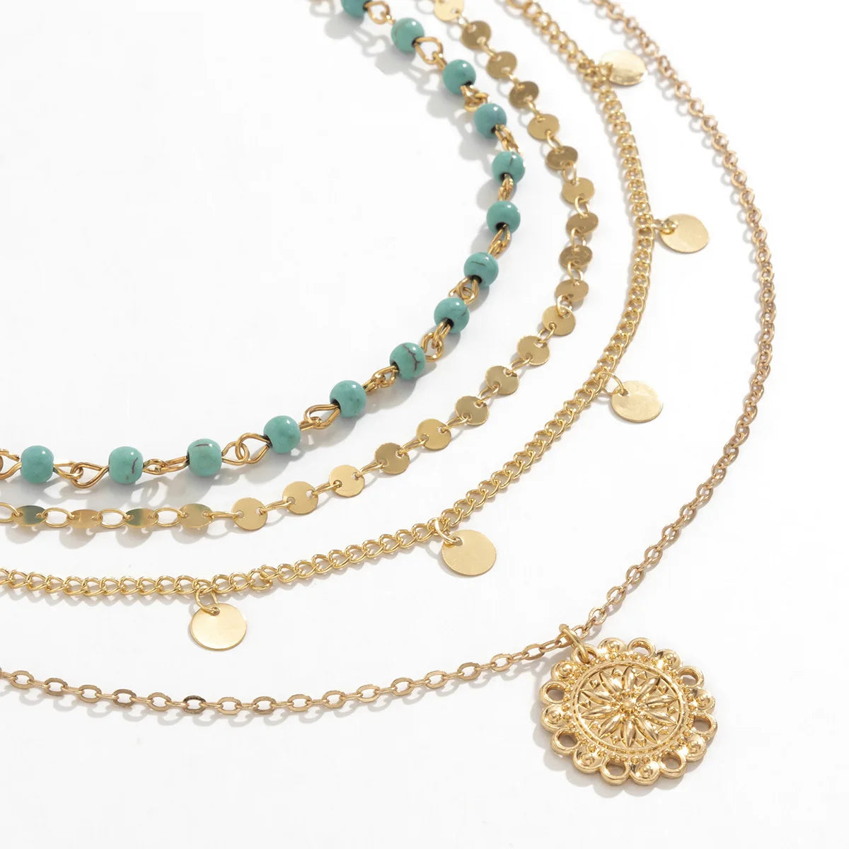 Gold Multi Charm Layered Necklace