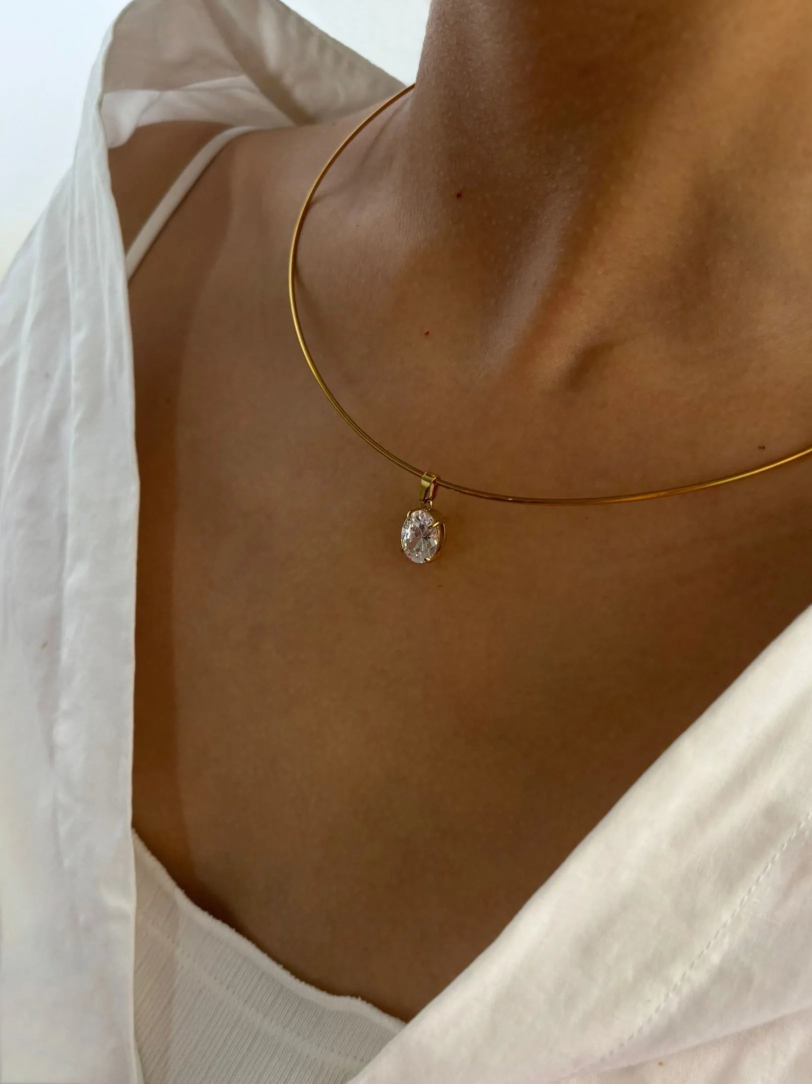 Status Crystal Collar Necklace