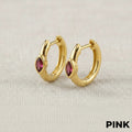 Contemporary Gold Gemstone Huggies