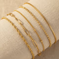 Daniella Dainty Waterproof Gold Bracelets, 5-pack