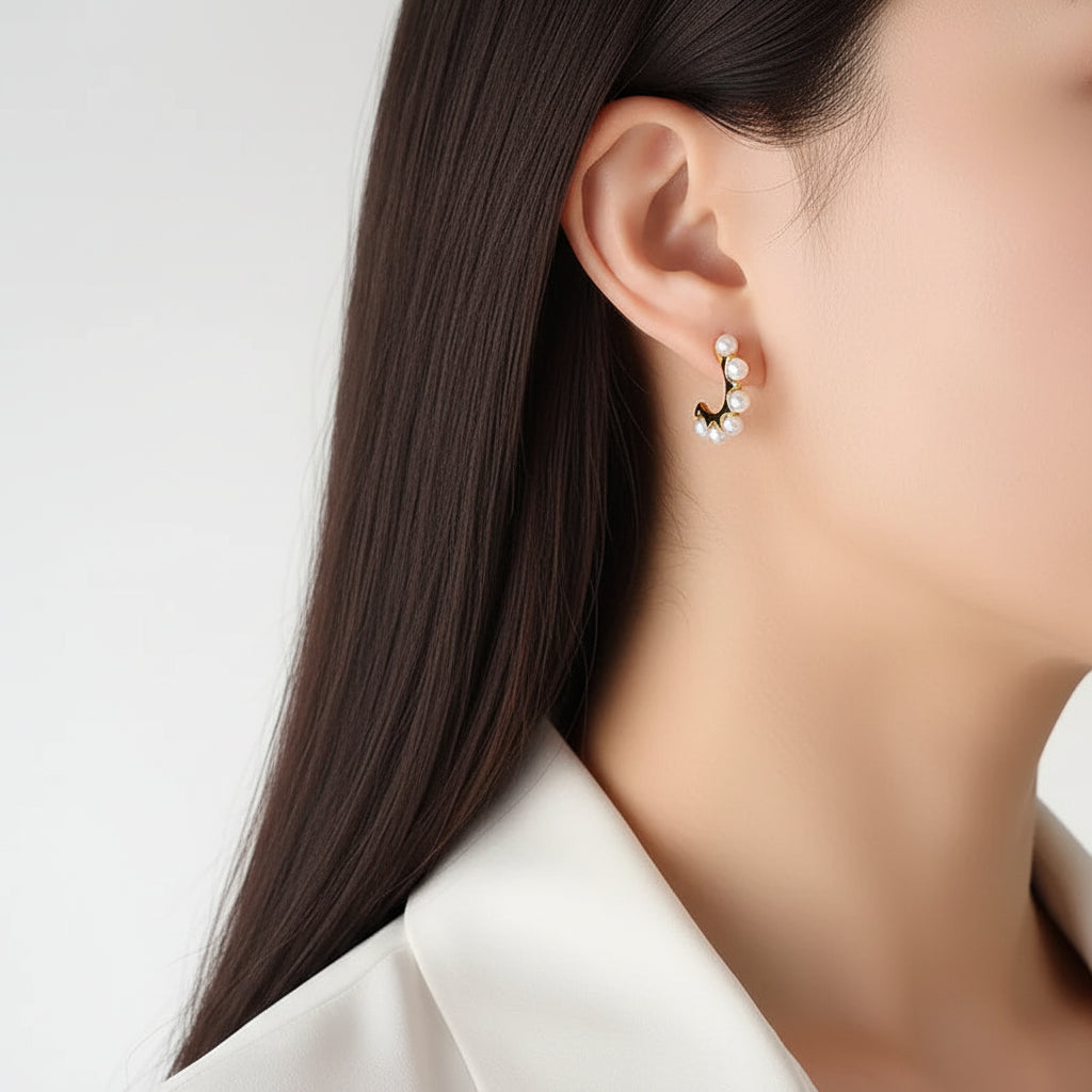 Karen Mini Pearl Hoops
