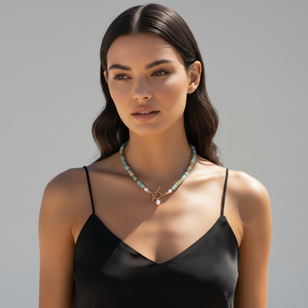 Julie Turquoise Beaded Necklace
