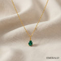 Bethann Teardrop CZ Birthstone Waterproof Necklace