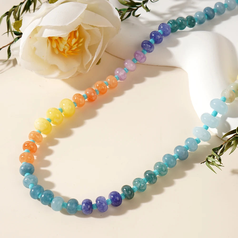 Multi Color Boho Bead Necklace