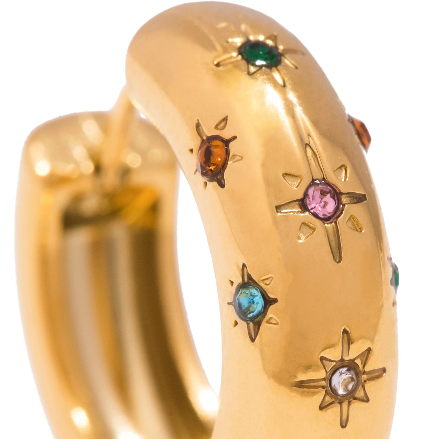 Stella Waterproof Gem Hoop Earrings