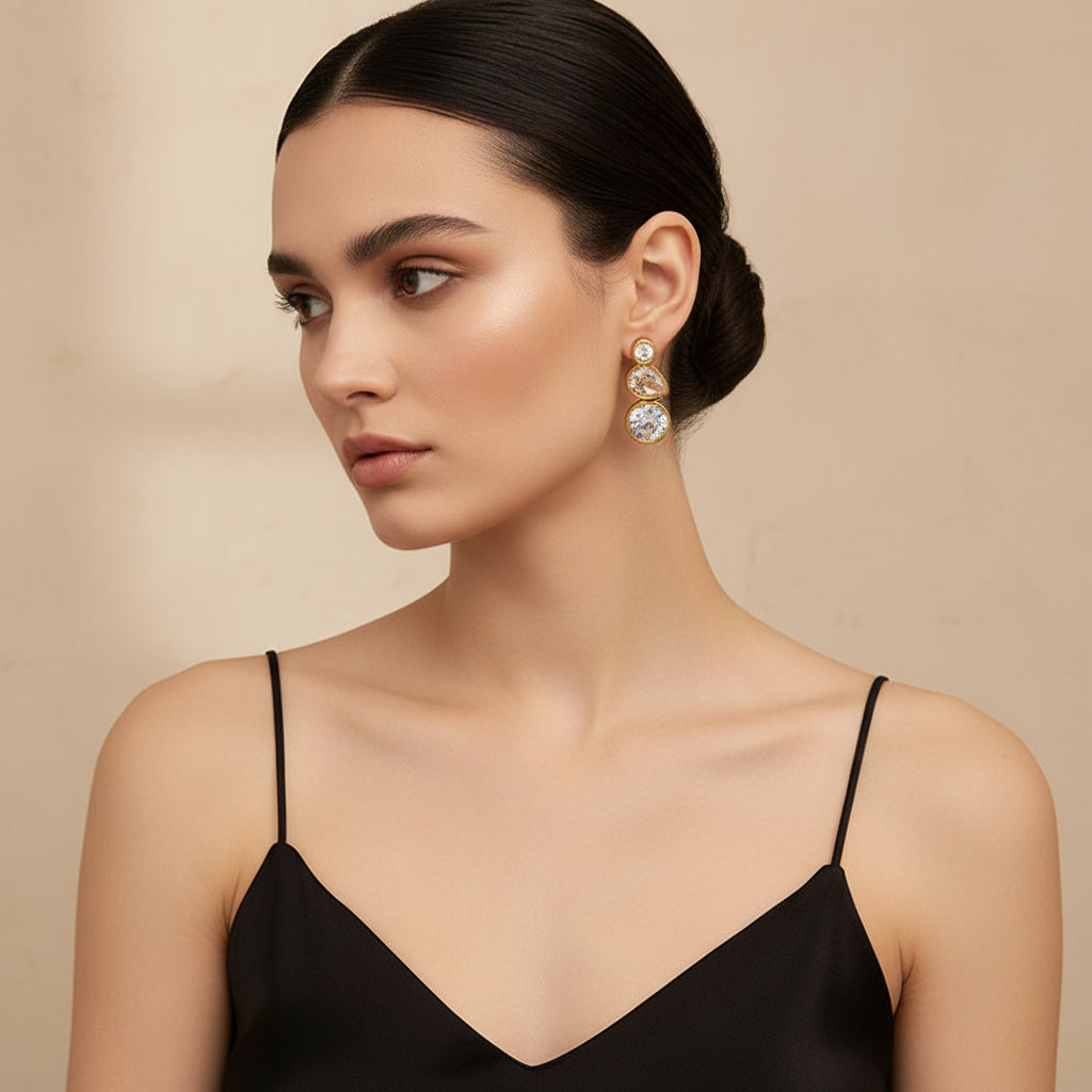Gloria CZ Dangle Waterproof Earrings
