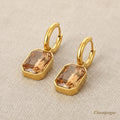 Emmeline Crystal Drop Hoop Earrings