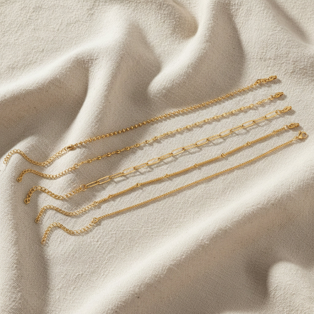 Daniella Dainty Gold Bracelets, 5-pack