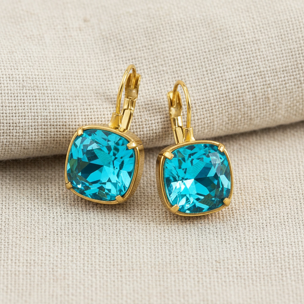 Bianca Aqua Stone Waterproof Drop Earrings