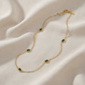 Ella Waterproof Bezel Emerald CZ Necklace