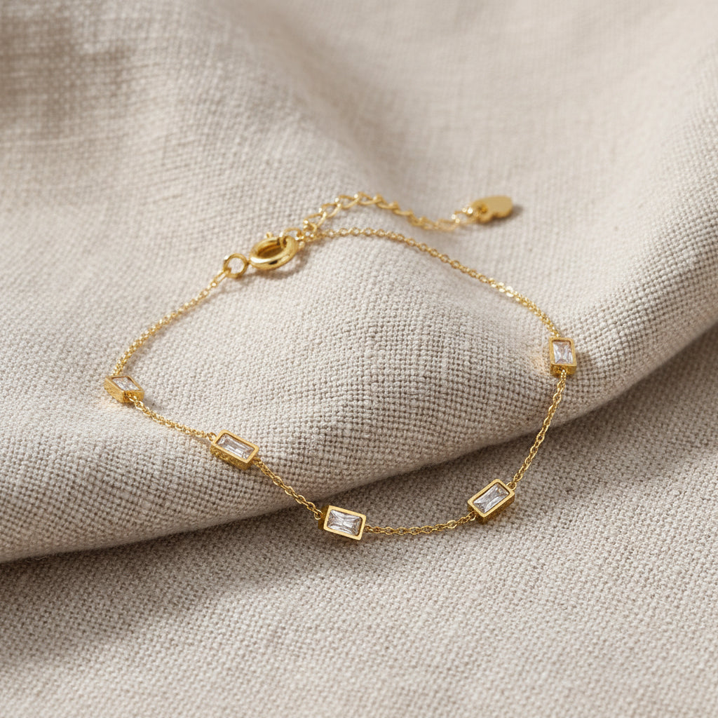 Charlotte Waterproof Crystal Baguette Bracelet