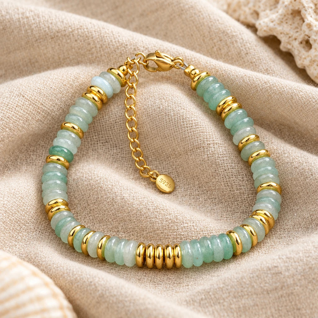 Beach Glass Waterproof Blue Beaded Bracelet
