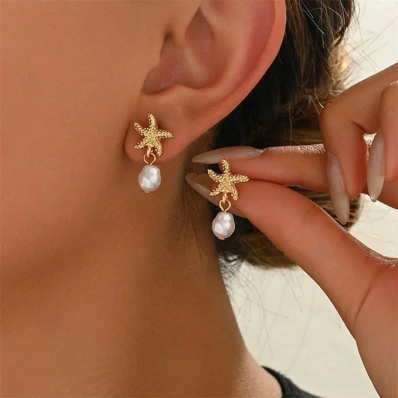 Gold Sealife Earrings