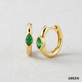 Contemporary Gold Gemstone Huggies