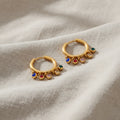Multicolor CZ Hoop Waterproof Earrings