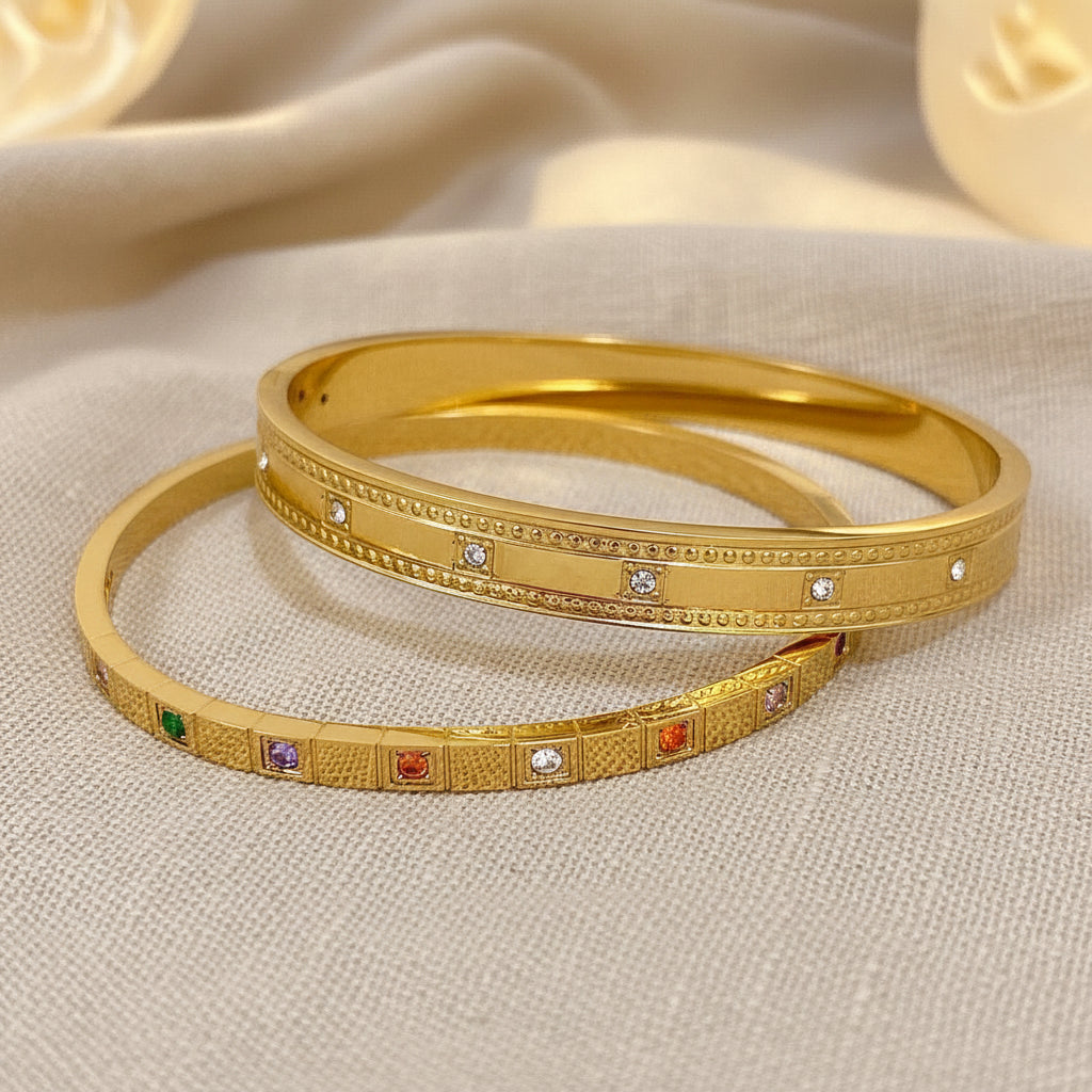 Gold Bangle 2- pack Fashion Bracelets