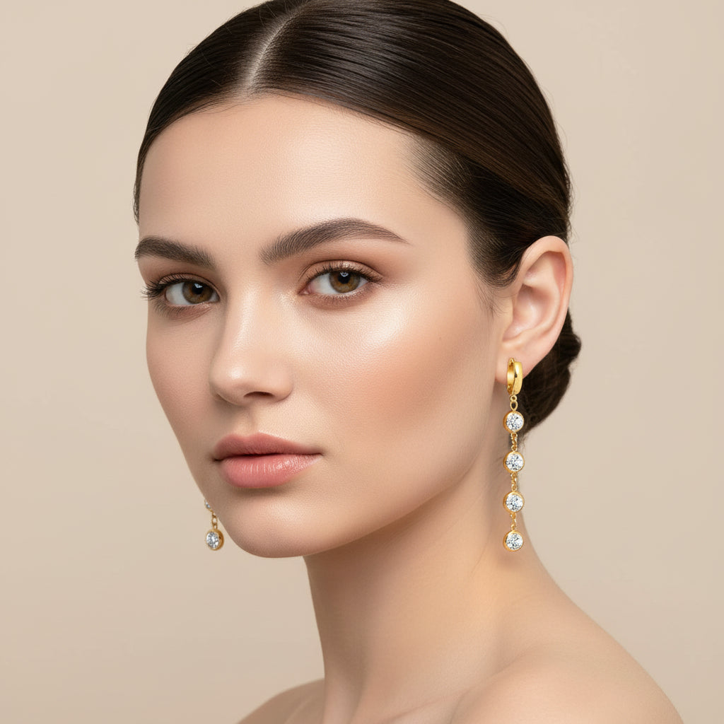 Tamara Bezel Crystal Drop Earrings
