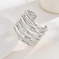 Silver Multi-Layer Stacking Bangle