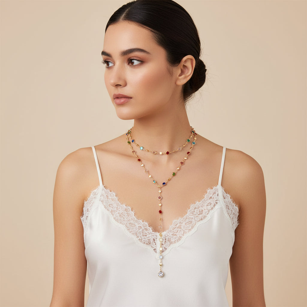 Susie Y-Shape Crystal Necklace