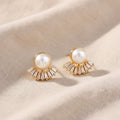 Kaitlyn Crystal and Pearl Stud Earrings