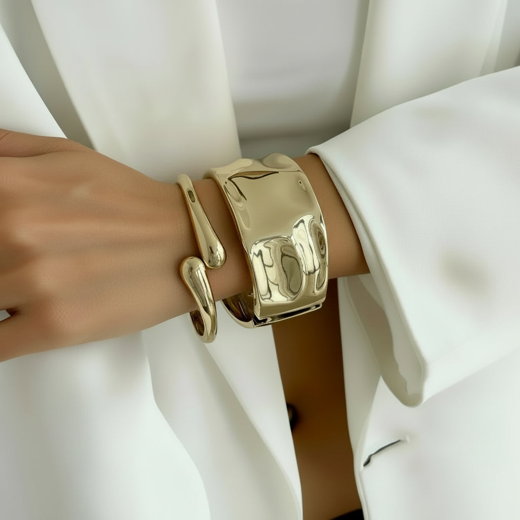 Statement Gold Sculptural Cuff