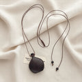 Statement Dark Wood Flask Pendant Necklace