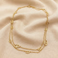 Elegant Gold Links Chain Wrap Necklace