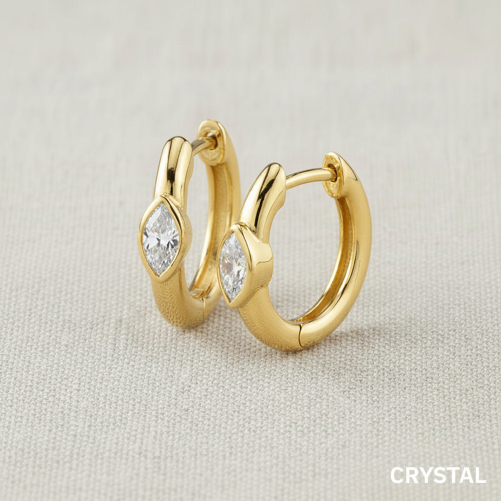 Contemporary Gold Gemstone Huggies
