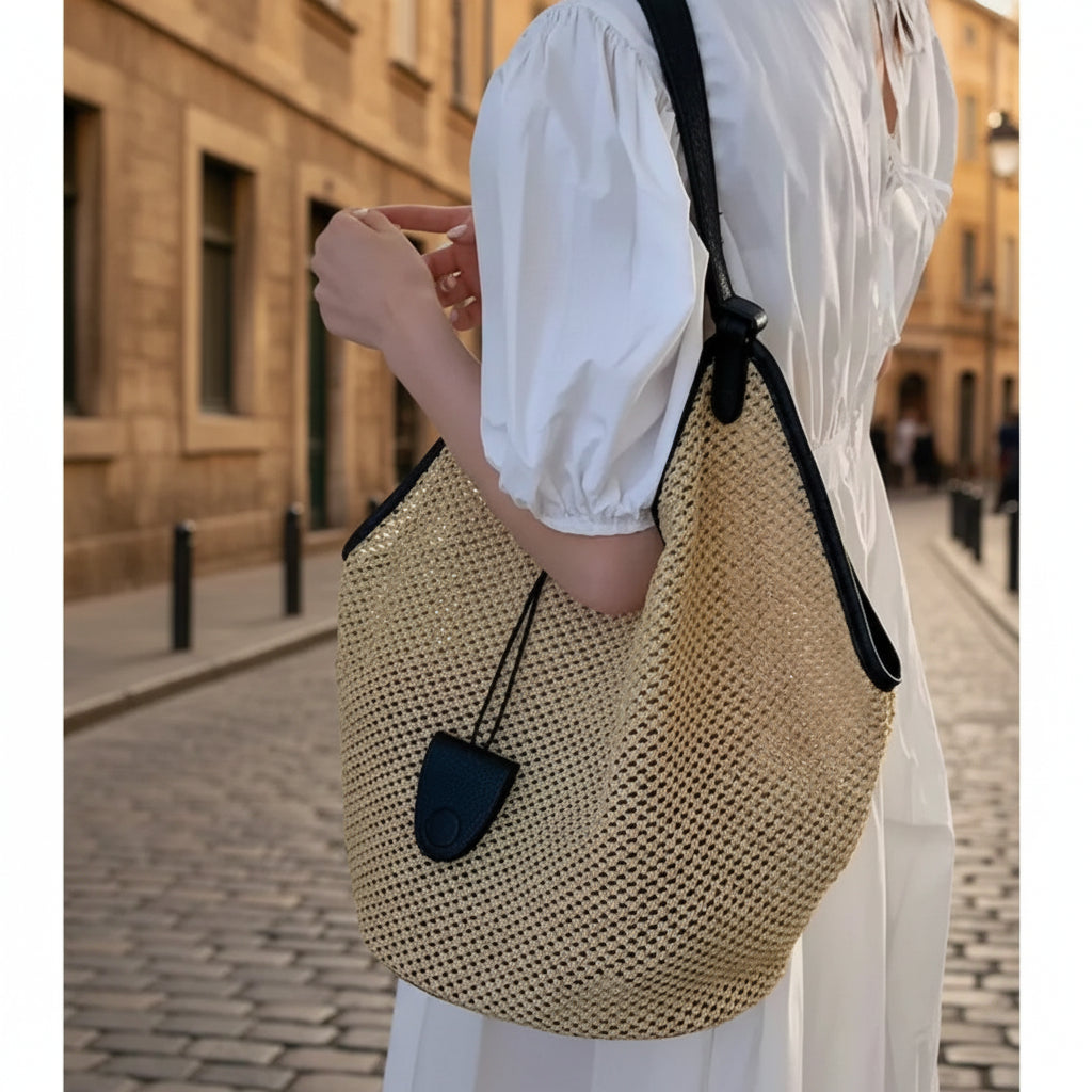 Slouchy Raffia Bag