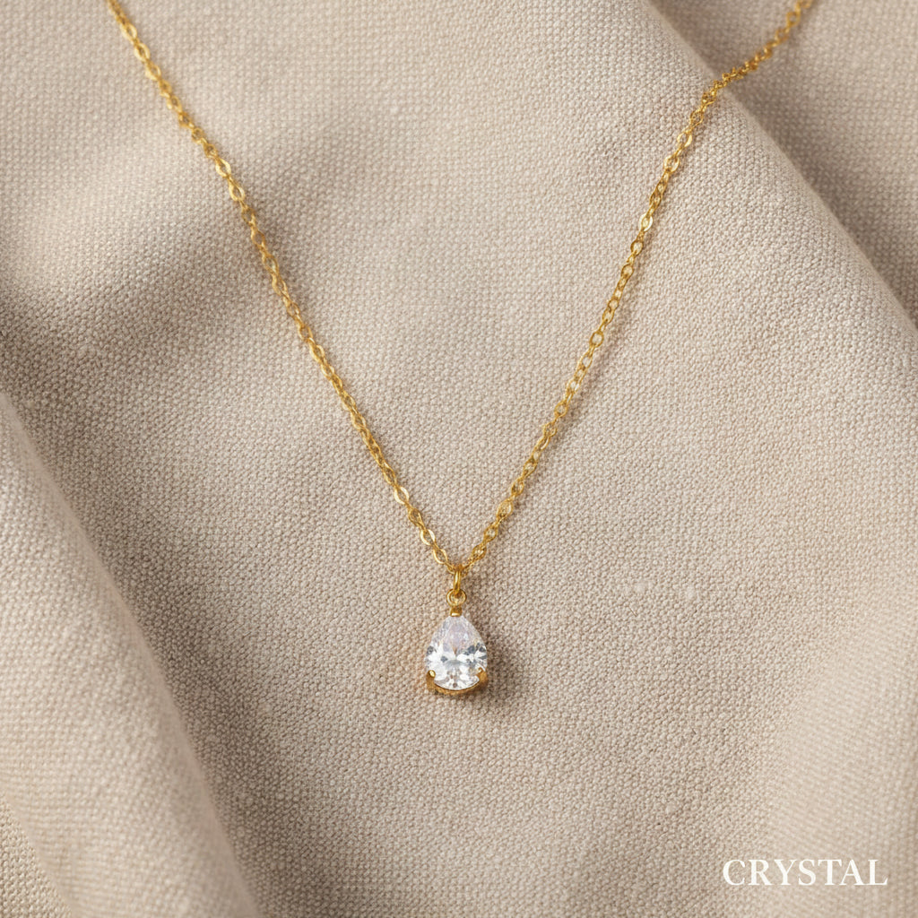 Bethann Teardrop CZ Birthstone Waterproof Necklace